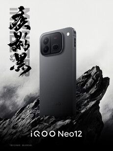 The iQOO in the Swift Shadow Black finish