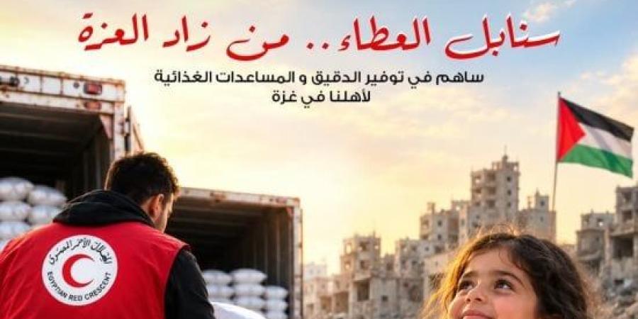 الهلال الأحمر المصري يطلق حملة لتجهيز شحنات الدقيق والسلال الغذائية لدعم أهالي غزة في ظل أزمة الخبز :اليوم السابع
