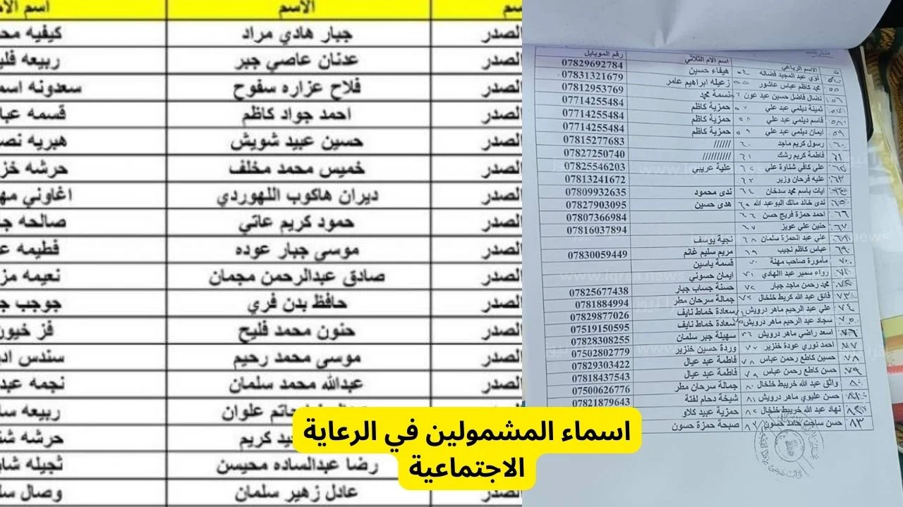 بالخطوات استعلم .. أسماء المشمولين في الرعاية الاجتماعية العراق 2023 الوجبة الأخيرة