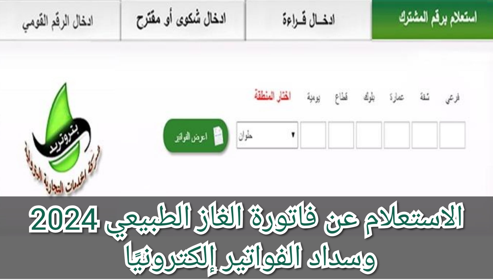 ادفعها الآن.. رابط الاستعلام عن فاتورة الغاز 2024 وطريقة سدادها (بتروتريد)