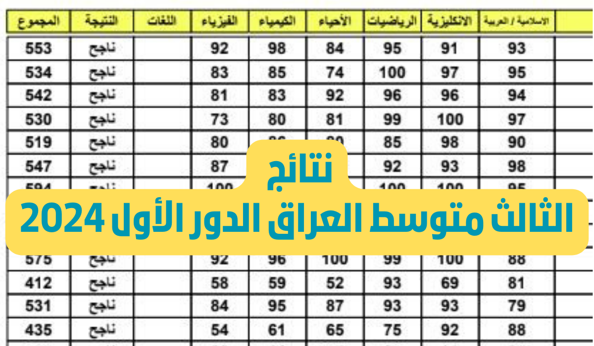 رابط الاستعلام عن نتائج الثالث المتوسط الدور الأول في العراق 2024