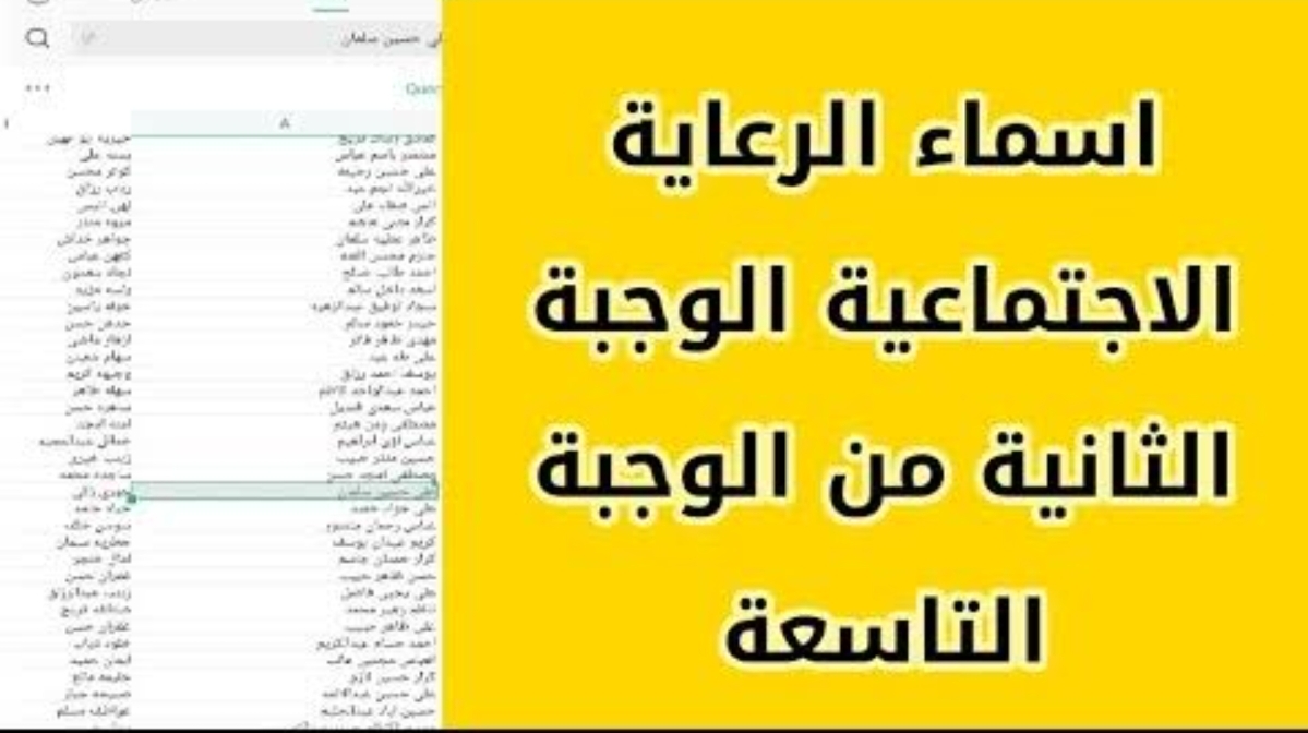 الاستعلام عن أسماء الرعاية الاجتماعية العراق