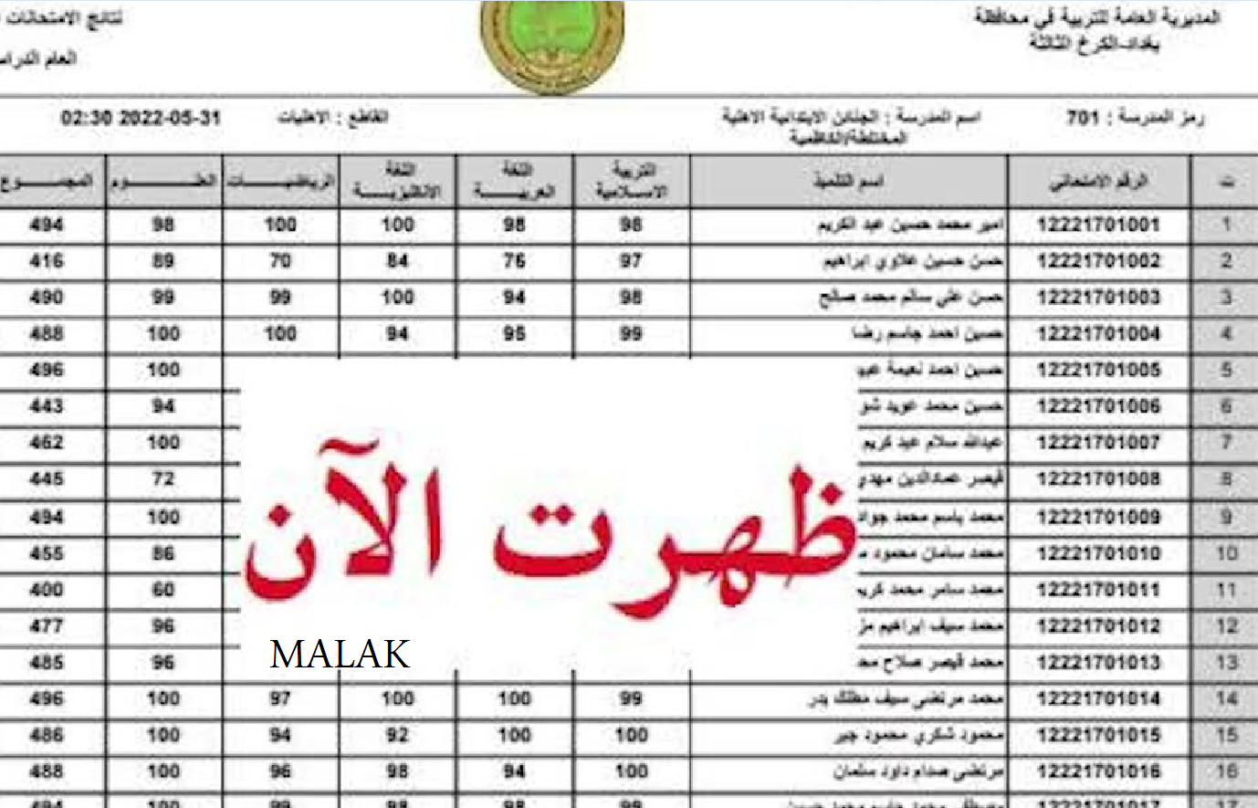 موقع نتائج الثالث متوسط دور اول 2024 