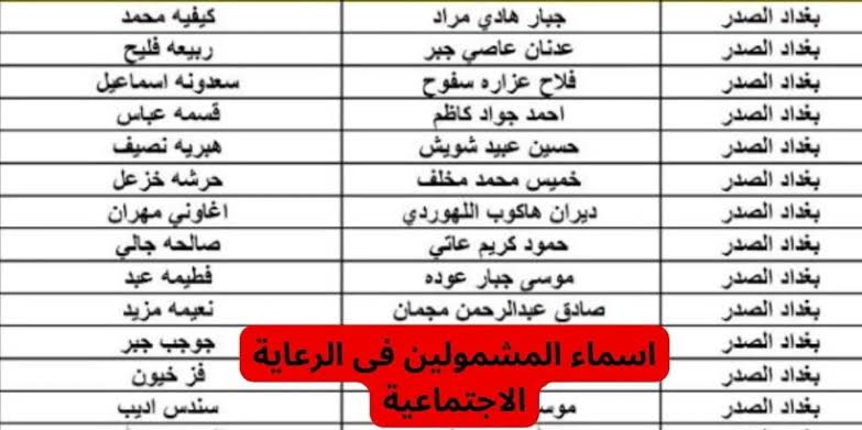 شوف اسماء الوجبة الاخيرة .. لينك اسماء المشمولين في الرعاية الاجتماعية بالعراق 2024 اخر وجبة