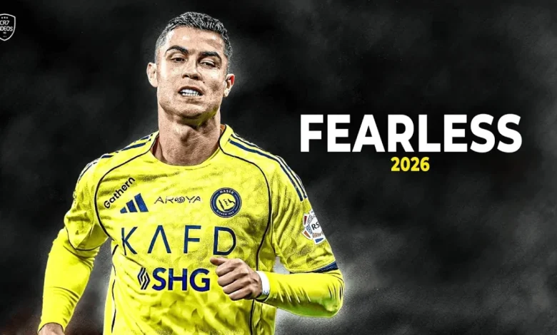 Cristiano Ronaldo football action in Baghdad stadium, 2026